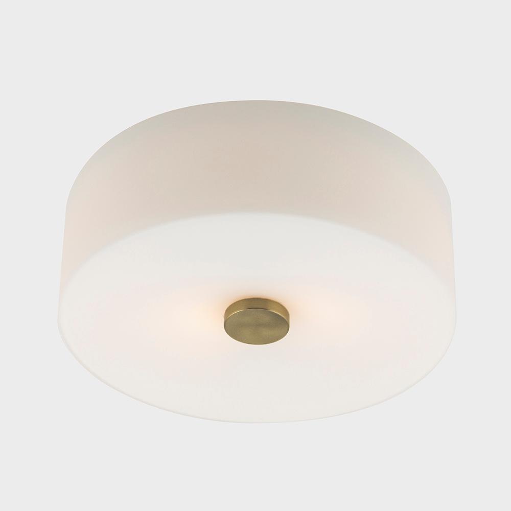 12 B&P Lamp Round Flush Mount Opal Glass Shade 12 B&P Lamp Round Flush Mount Opal Glass Shade