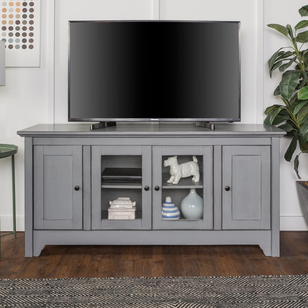 Walker Edison Furniture Company 52 In Antique Grey Storage Console Walker Edison Furniture Company 52 In Antique Grey Storage Console Wood Media Tv Stand Hd52c4doagy The Home Depot