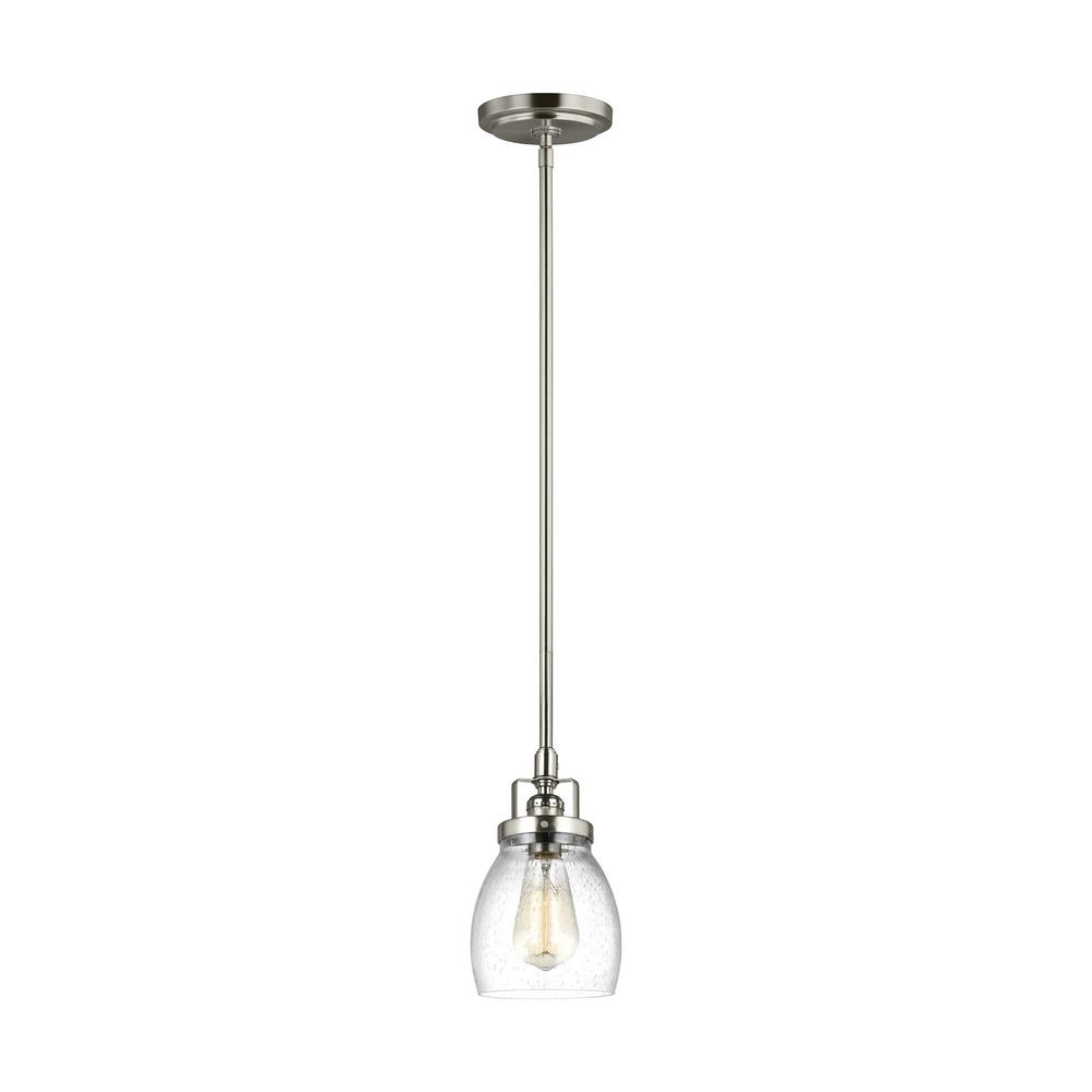 Sea Gull Lighting Belton 5 375 In W 1 Light Brushed Nickel Pendant