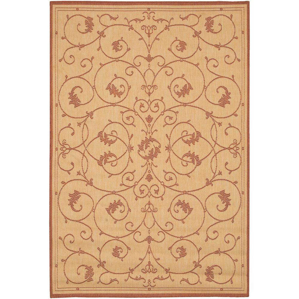 Orange No Pad Attached 1 0 Outdoor Rugs The Home Depot Recife Veranda Natural Terracotta 2 Ft X 4 Indoor Outdoor Area