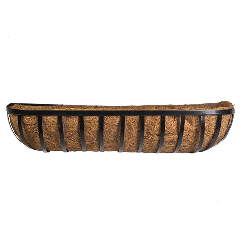 Gilbert & Bennett 36 in. Deck Rail Planter w/ coco liner. English style Horse Trough design