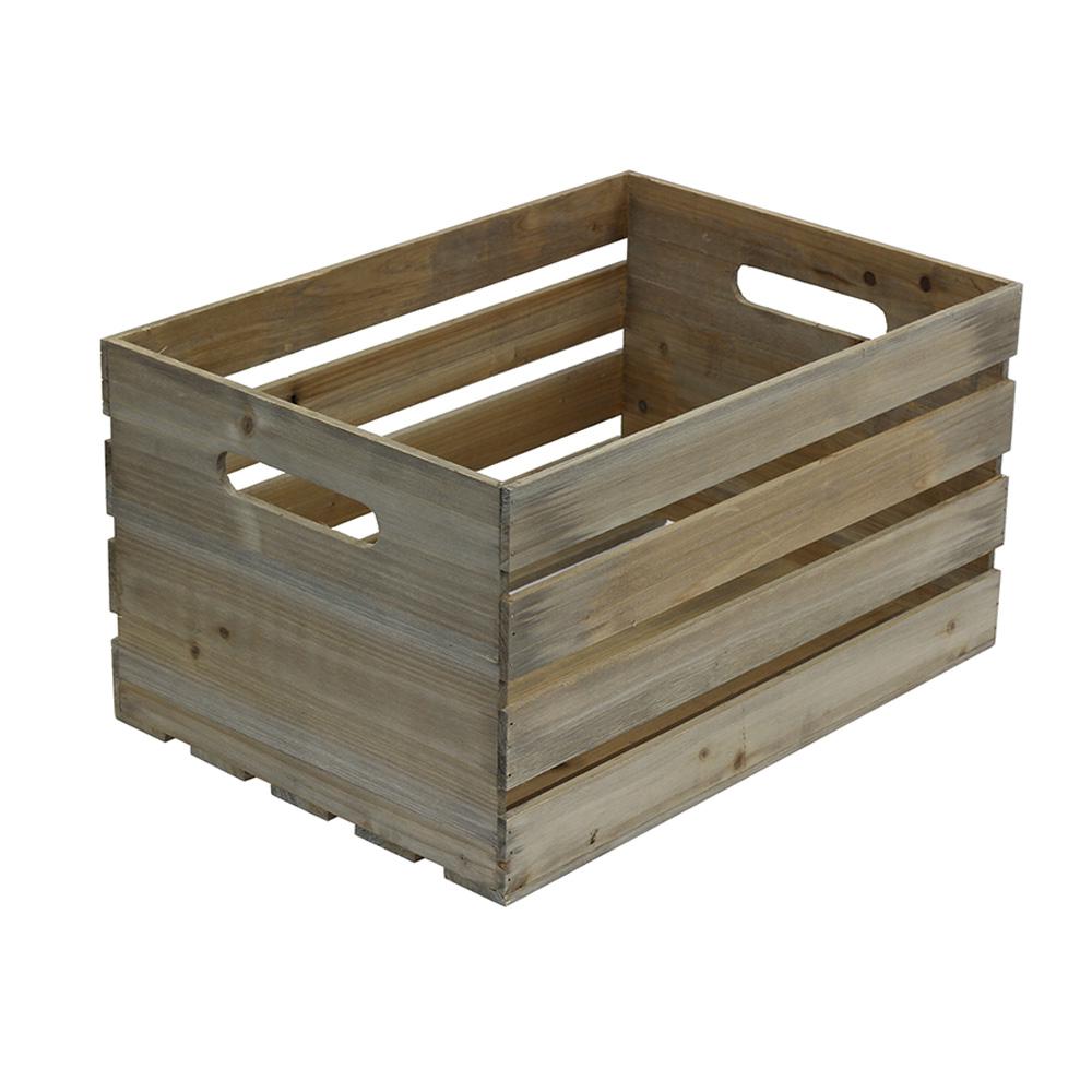 Crates & Pallet 18 in. x 12.5 in. x 9.5 in. Large Crate in Weathered ...