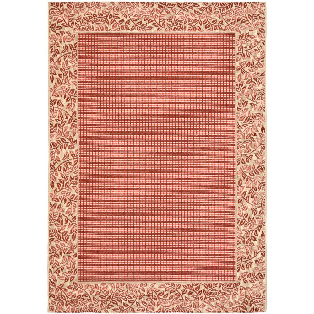 9 X 12 Outdoor Rugs The Home Depot Courtyard Red Natural