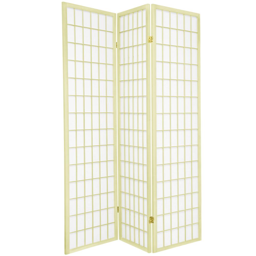 Oriental Furniture 6 Ft Ivory Window Pane 3 Panel Room Divider Wpsp Ivory Window Pane 3 Panel Room Divider