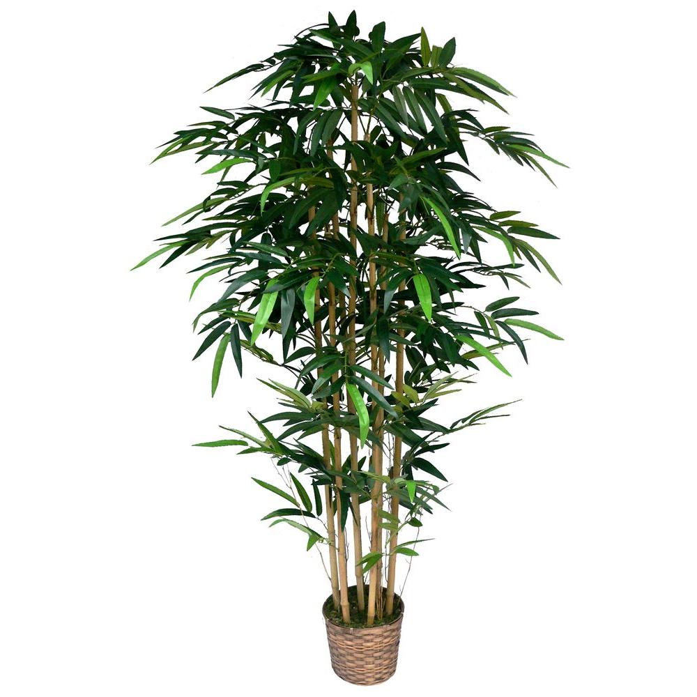 Laura Ashley 6 ft. Tall High End Realistic Silk Bamboo Tree with Wicker