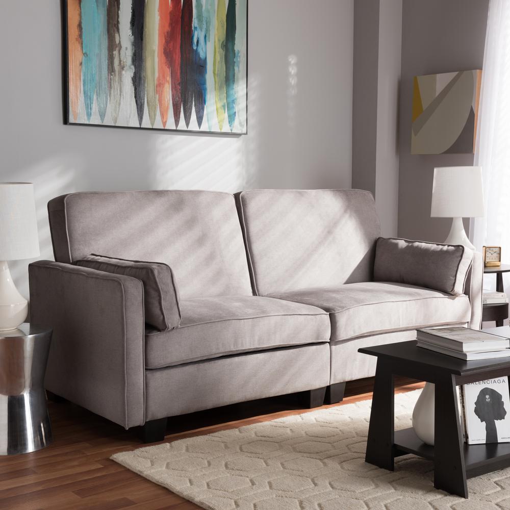 Baxton Studio Felicity Light Gray Fabric Sleeper Sofa 146 8970 Hd 5 Baxton Studio Felicity Light Gray Fabric Sleeper Sofa