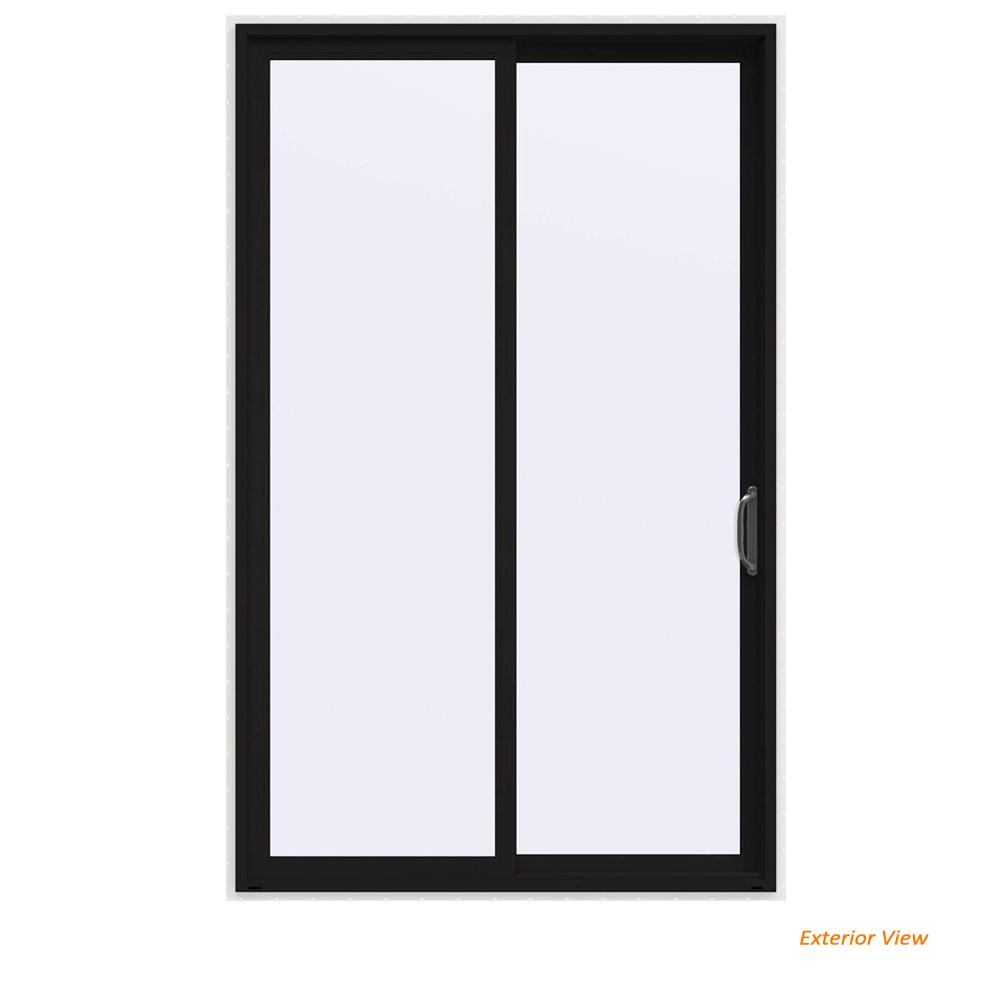 JELDWEN 60 in. x 96 in. V4500 Contemporary Black Painted Vinyl Right