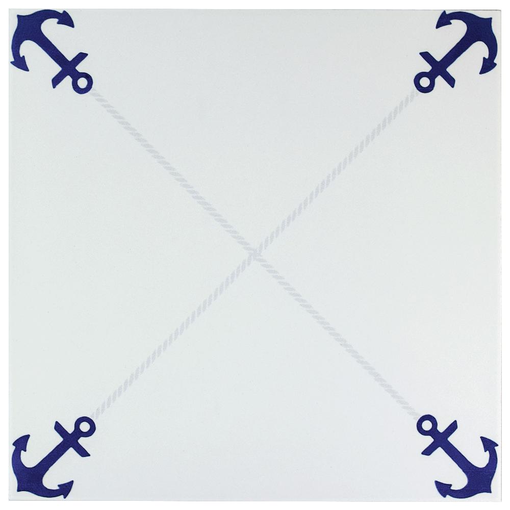 Merola Tile Anclas Azul 12 3 8 In X 12 3 8 In Ceramic Floor And