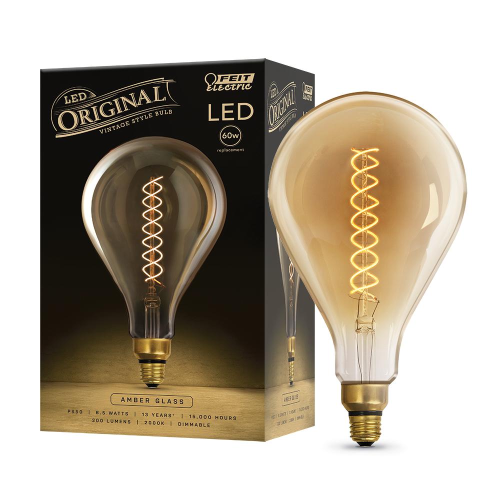 Decorative Globe Oversized Light Bulbs Lighting The Home Depot 60w Equivsoft White Ps50 Dimmable Led Oversized