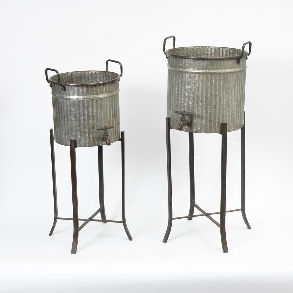Silver Large Plant Pots Planters The Home Depot