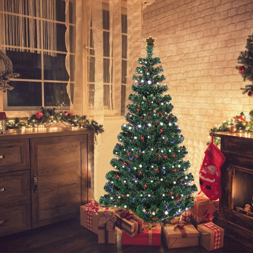 Luxspire Christmas Tree Silver Woven Metal Wire Christmas Tree with Lights Artificial Christmas Tree with LED Lights Battery Powered for Indoor and Outdoor Holiday Christmas Decoration