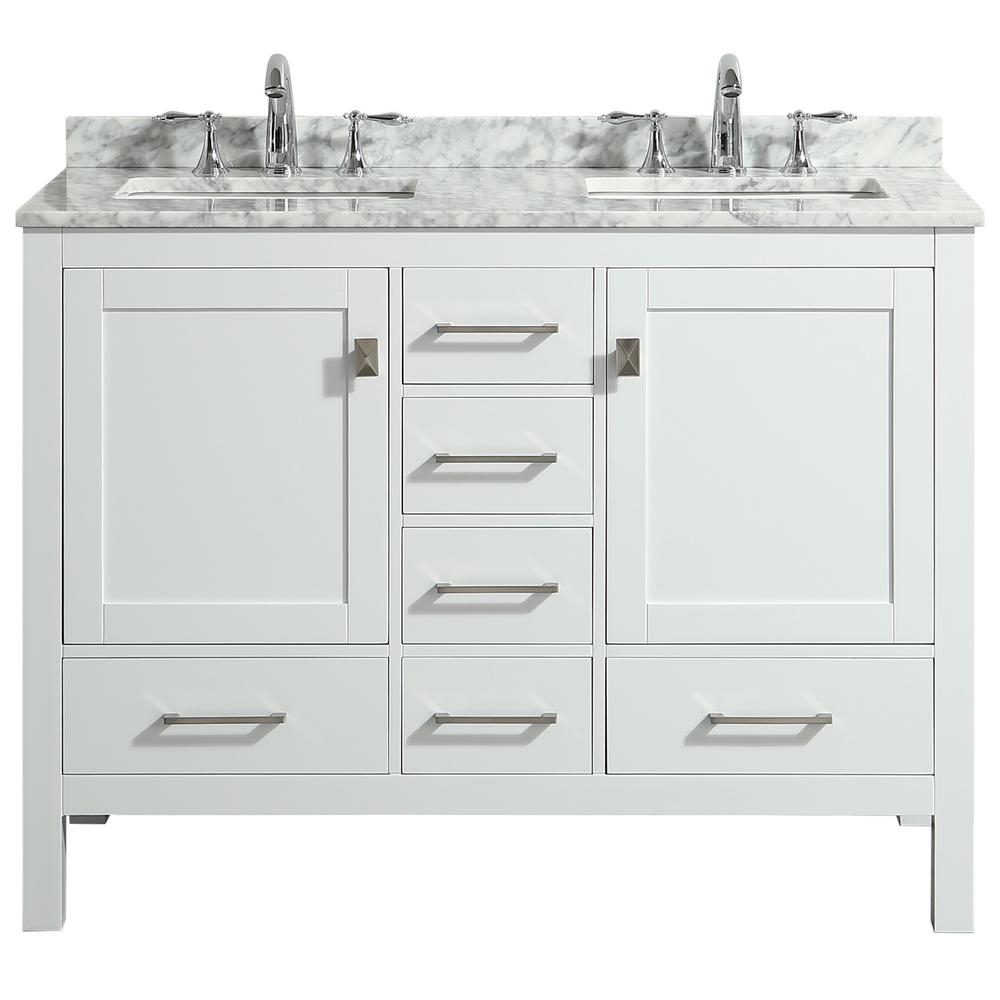 Eviva Aberdeen 48 In Transitional White Bathroom Vanity With