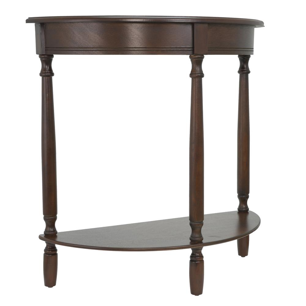 Decor Therapy Simplicity Walnut Half Round Console Table Fr1478