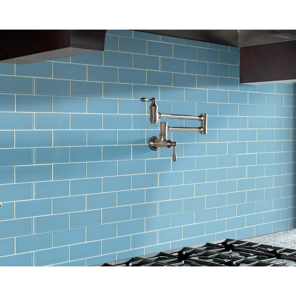 Msi Royal Azure 3 In X 6 8mm Glossy Gl Wall Tile 0 13 X 6 In 8mm Glossy Gl Wall Tile