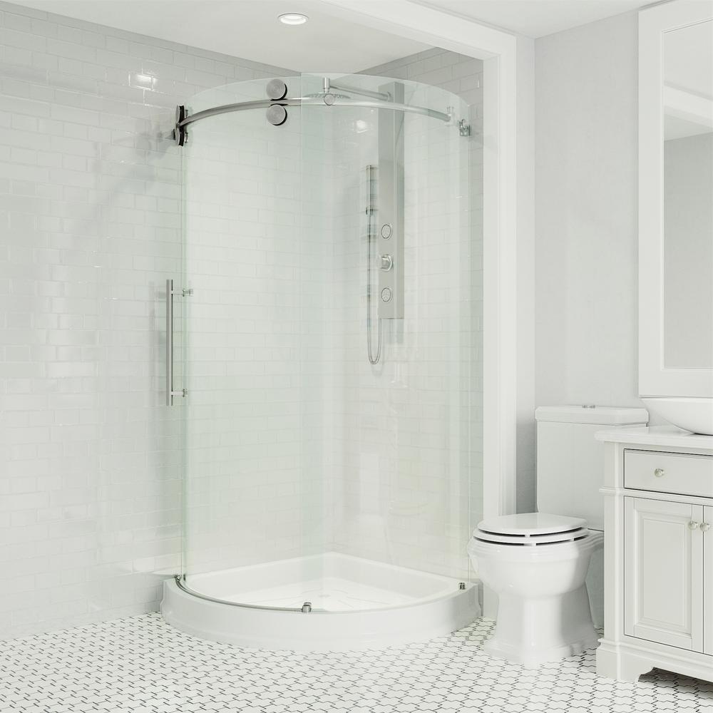 Vigo Sanibel 43 625 In X 79 5 In Frameless Bypass Shower Enclosure In