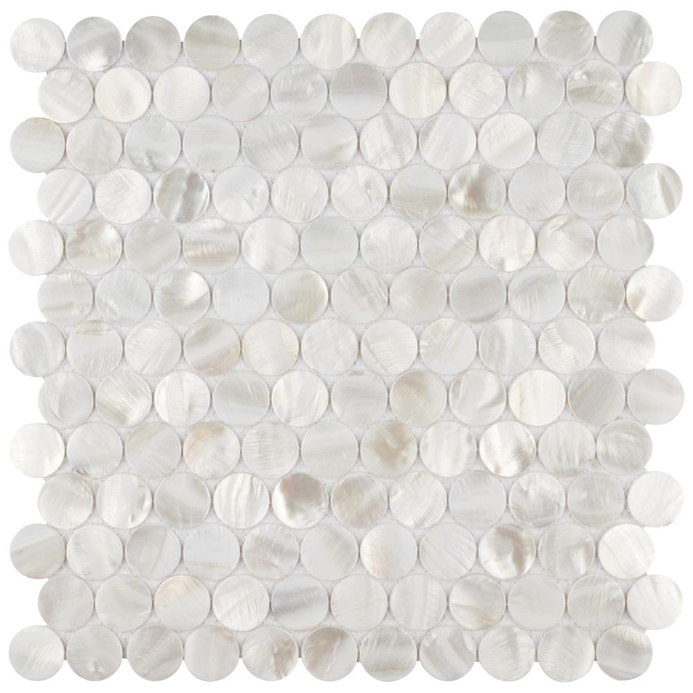 Merola Tile Conchella Penny White 11 1 4 In X 11 5 8 In X 2 Mm