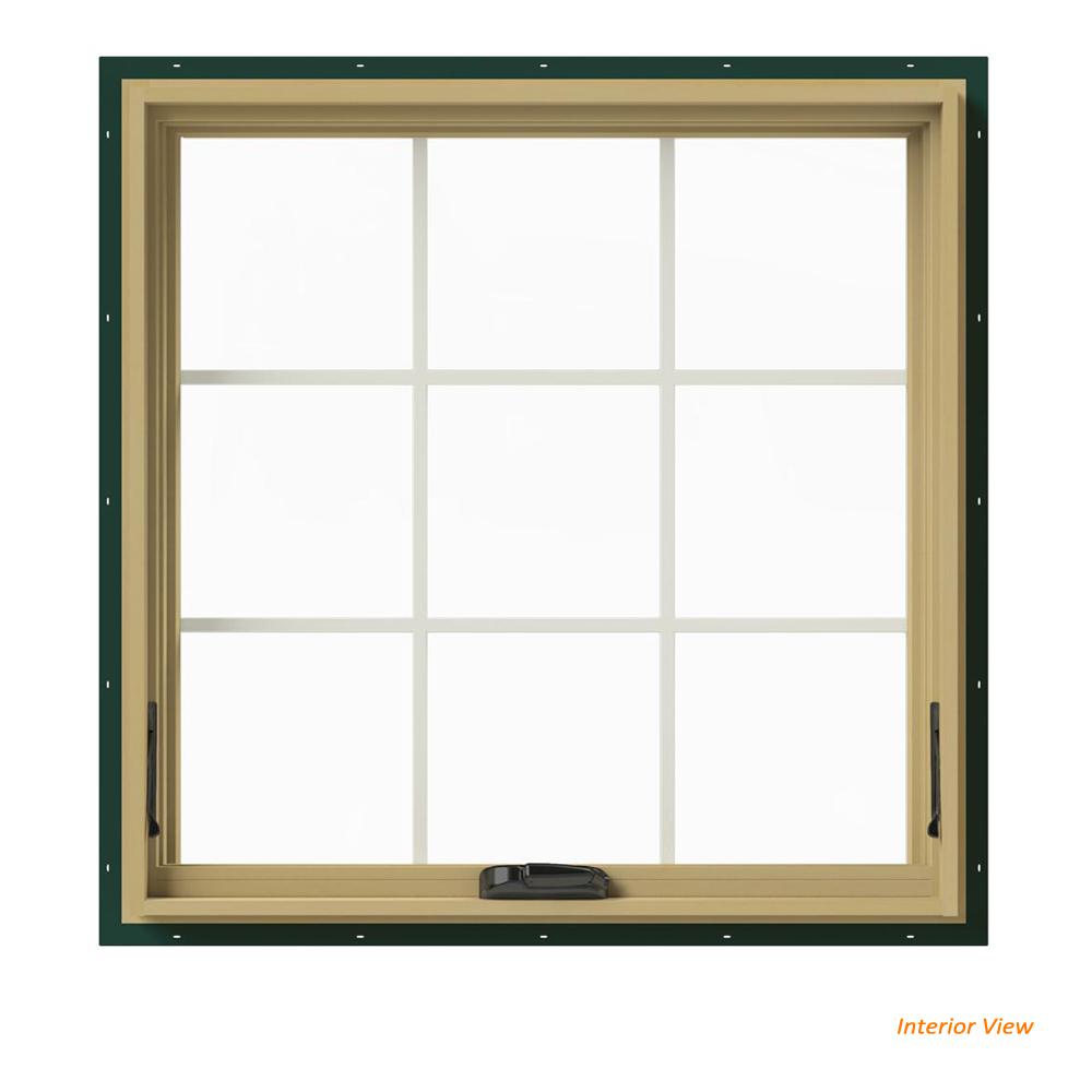 JELD WEN 36 In X 36 In W 2500 Series Green Painted Clad Wood