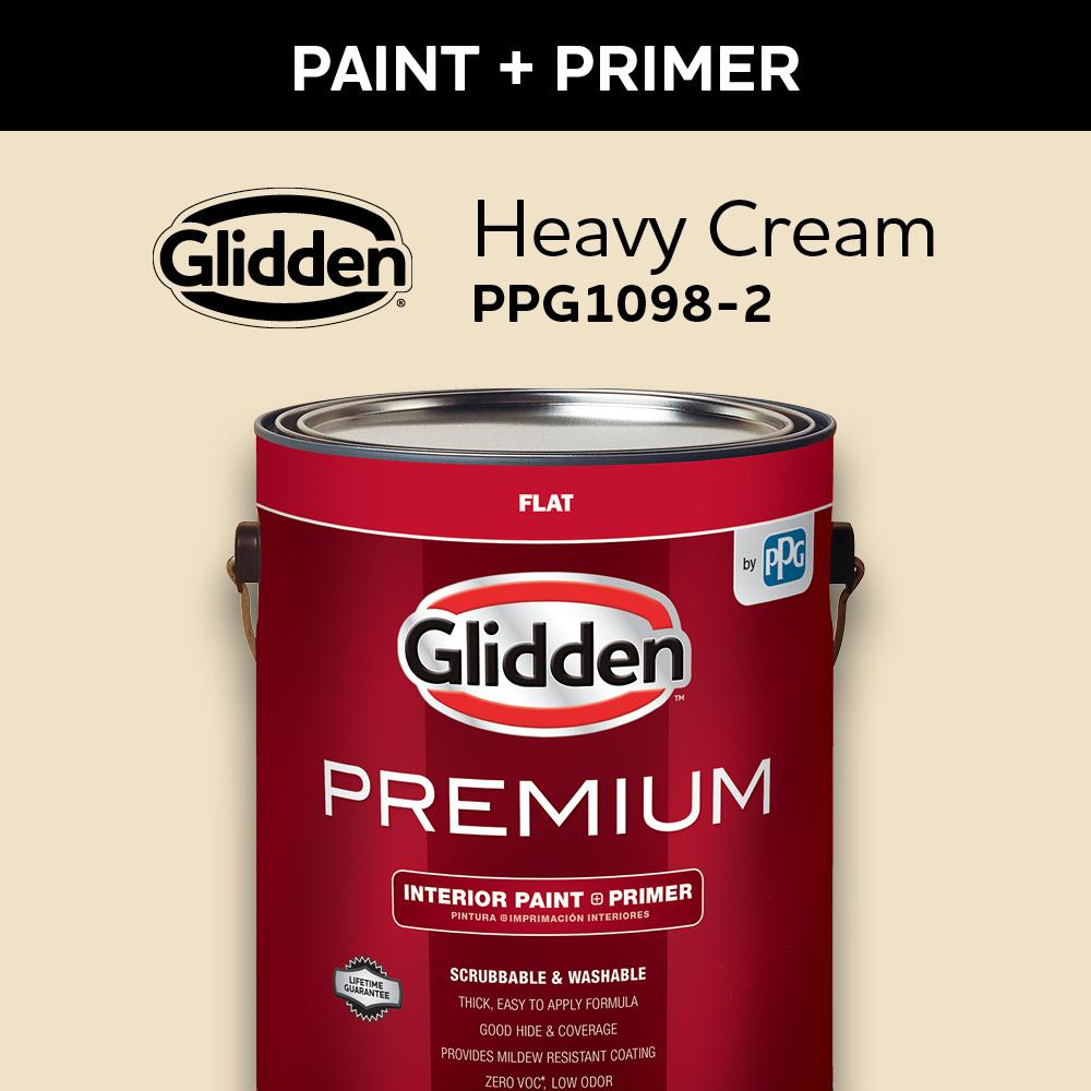 Glidden Premium 1 qt. PPG10982 Heavy Cream Flat Interior Latex Paint