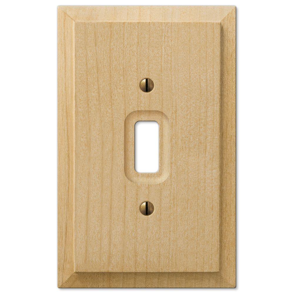 Hampton Bay Cabin 1 Toggle Wall Plate Unfinished Alder Wood180THB