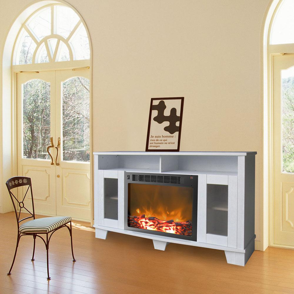 Cambridge Savona 59 In Electric Fireplace White Cam6022 1wht Cambridge Savona 59 In Electric Fireplace White