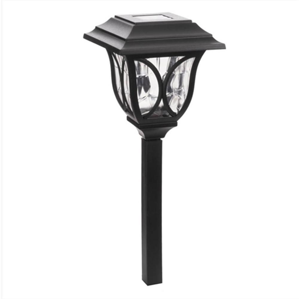 Hampton Bay 6Light Black Solar LED Outdoor Post Light 8