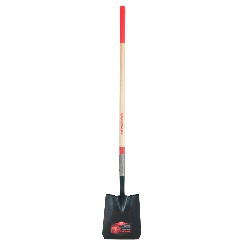 RazorBack 48 in. Wood Handle Square Point Shovel2593700 The Home Depot