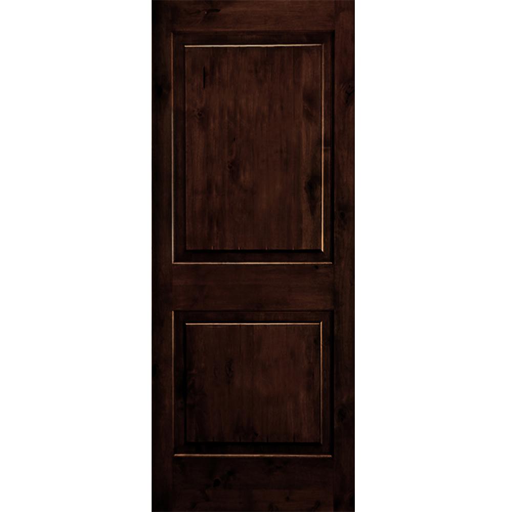 Krosswood Doors 36 In X 96 In Rustic Knotty Alder Square Top Red