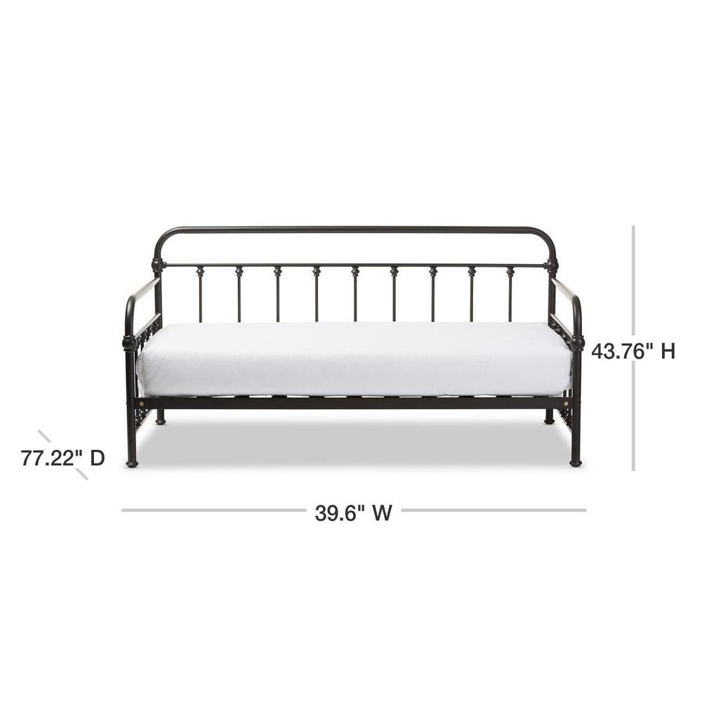 Baxton Studio Elsie Vintage Industrial Black Finished Metal Daybed 28862 7037 Hd The Home Depot