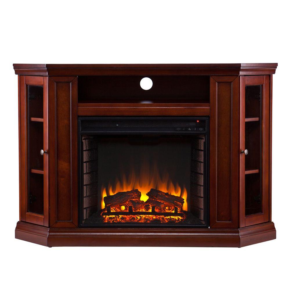 Southern Enterprises Carter 48 In Convertible Media Electric Convertible Media Electric Fireplace Tv Stand In Brown Mahogany