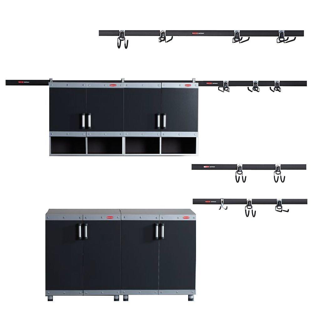 Rubbermaid Fasttrack Garage Laminate Cabinet Set With Accessory