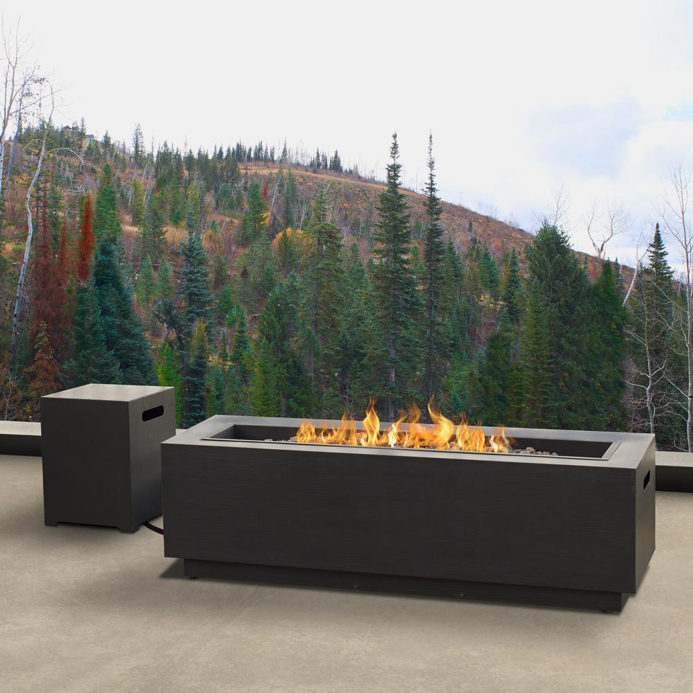 Real Flame Lanesboro 48 In X 15 In Rectangle Powder Coated Iron