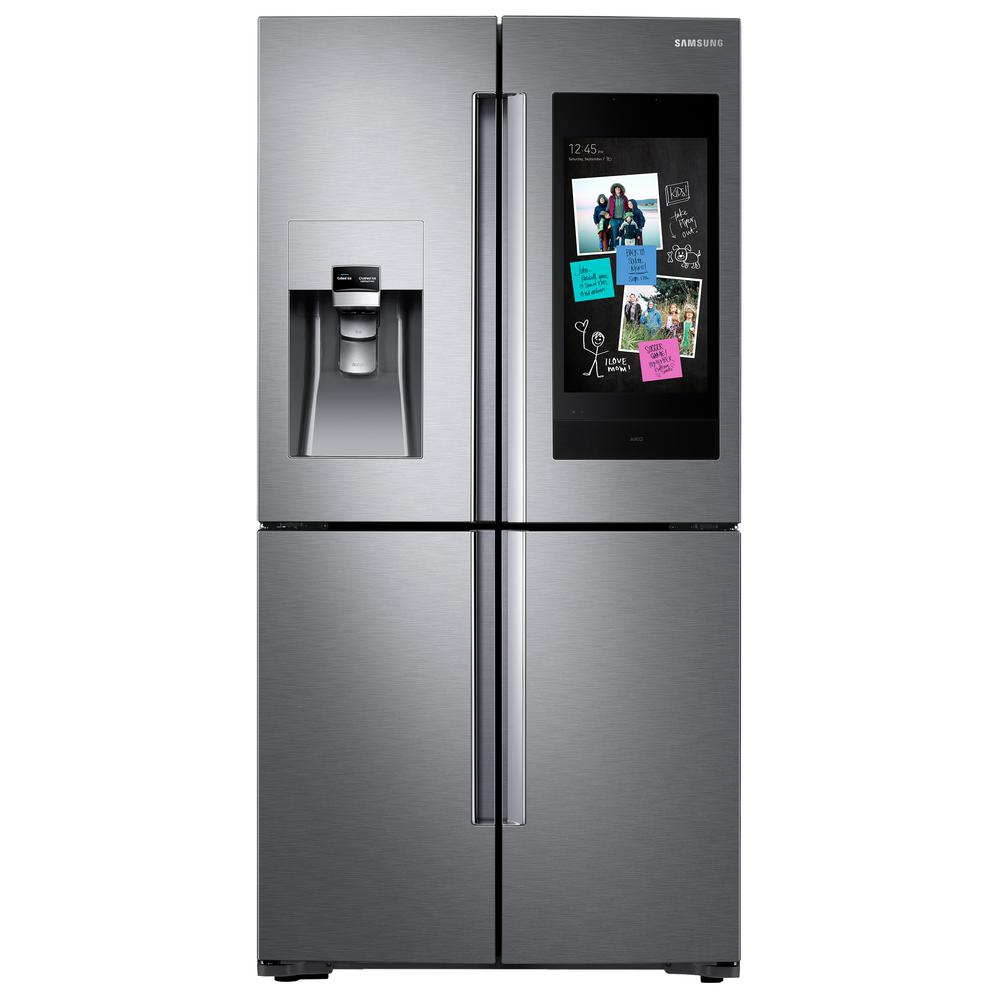22 cu. ft. Family Hub 4-Door French Door Smart Refrigerator in Stainless Steel with AKG Speaker, Counter Depth