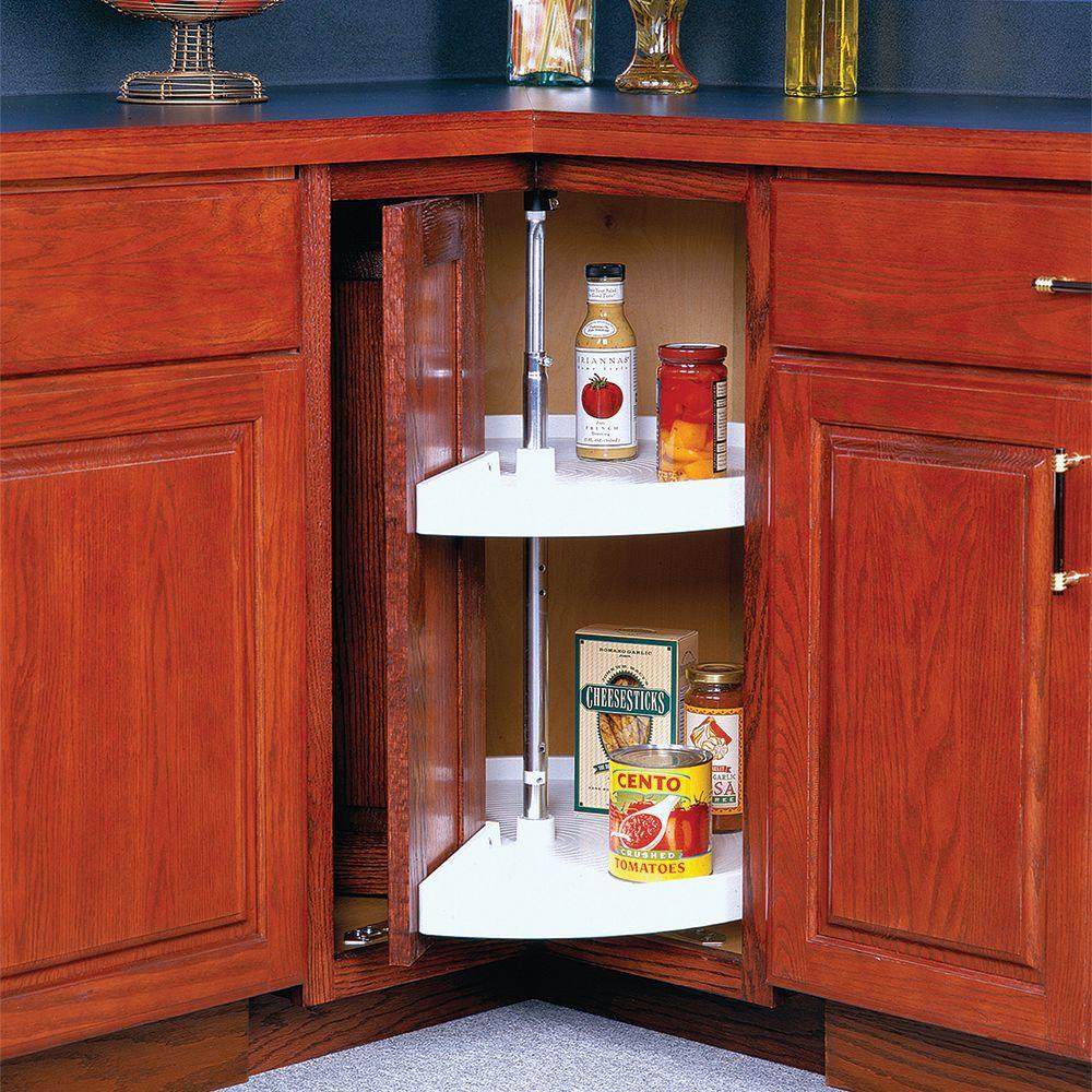 Knape And Vogt 33 In H X 28 In W X 28 In D 2 Shelf Pie Cut Door Mount Lazy Susan Cabinet 