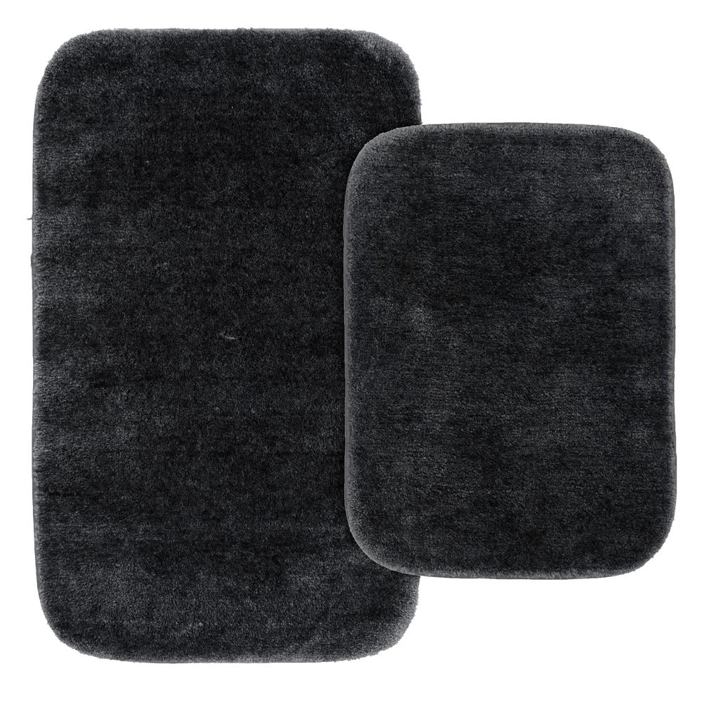 Carpet Machine Washable 3 In Mats Rugs The Home Depot Traditional 2 Piece Washable Bathroom Rug Set In Dark Gray