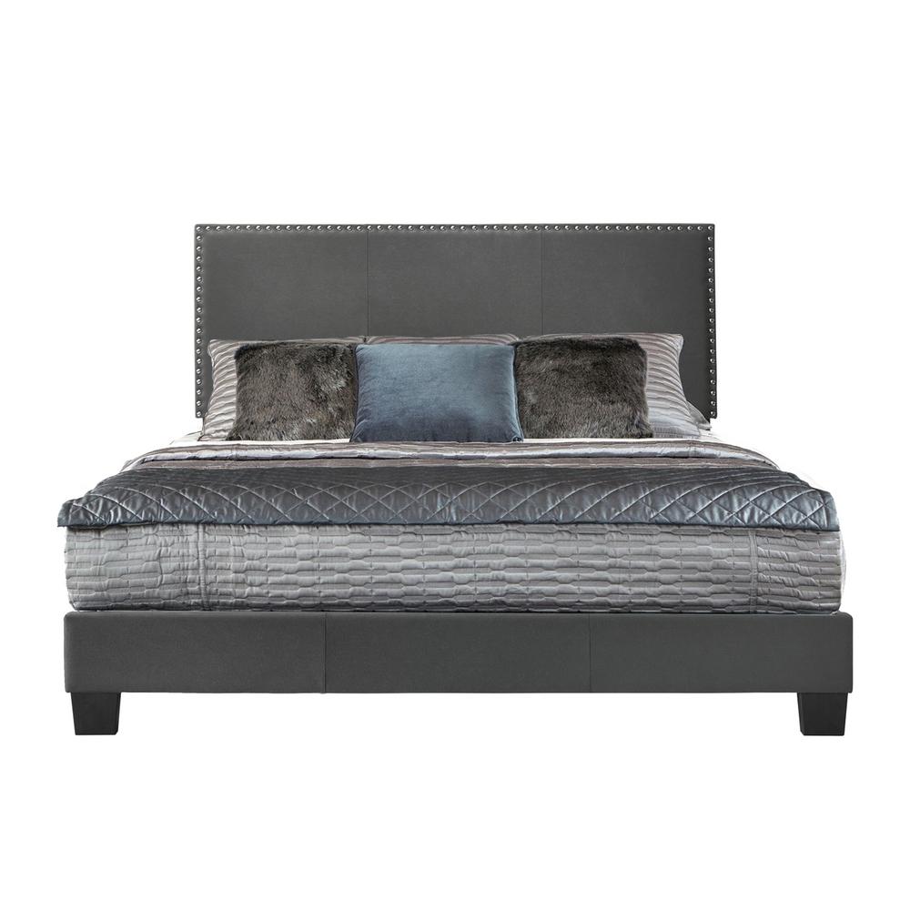 Royale Upholstered Bed, Full, Dark Gray