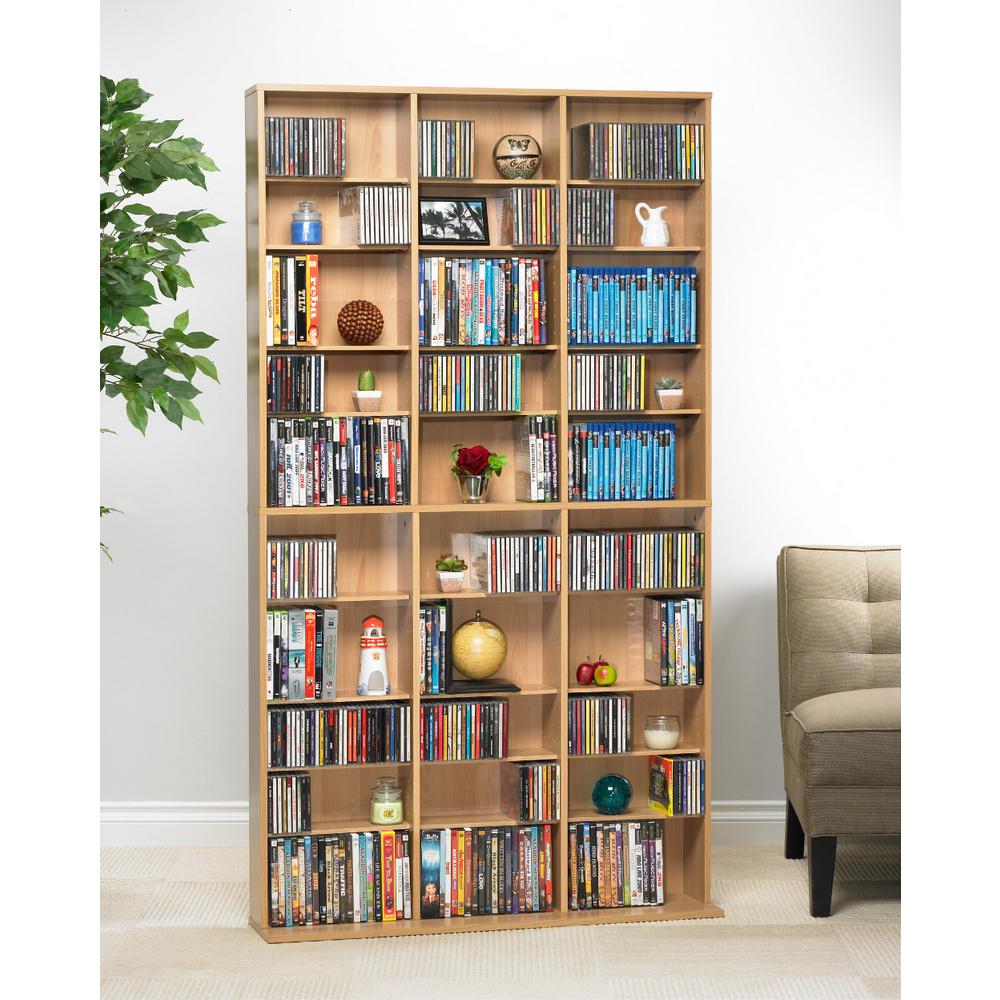 Holds 261 CDs 504 DVDs or 576 Blu-Rays//Games /& Oskar Adjustable Media Cabinet Atlantic Oskar Adjustable Media Wall-Unit Holds 1080 CDs 6 Adjustable and 3 Fixed Shelves PN74735728 in Maple