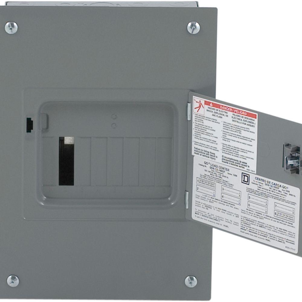 Square D QO 100 Amp 6Space 12Circuit Indoor Flush Mount Main Lug Load Center with Cover, Door