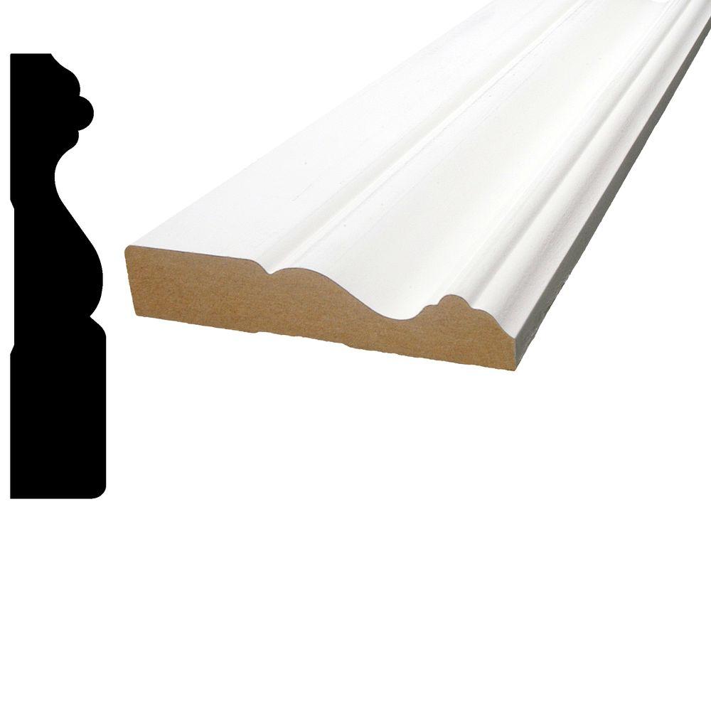 Primed MDF Board (Common: 11/16 in. x 3-1/2 in. x 10 ft.; Actual ...