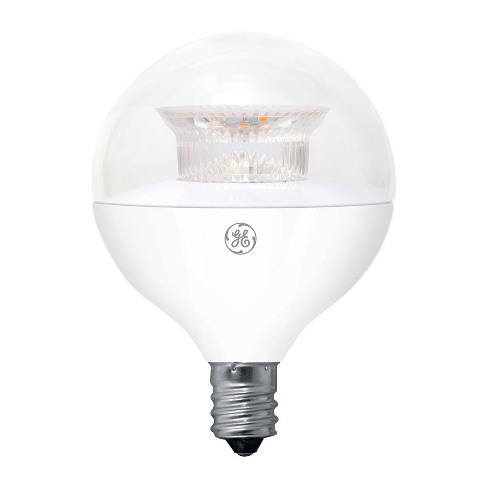 GE 40W Equivalent Soft White (2700K) High Definition G16.5 Globe Clear Dimmable LED Light Bulb