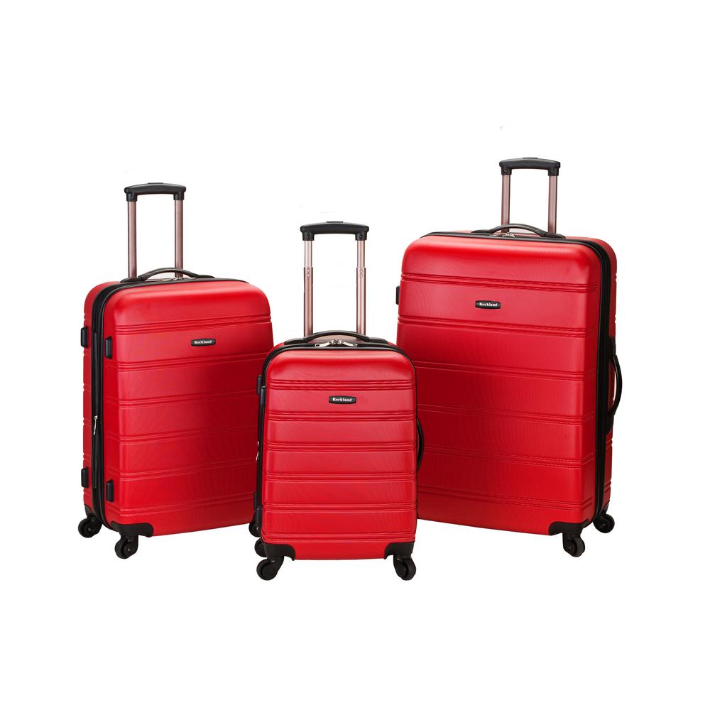 red luggage set