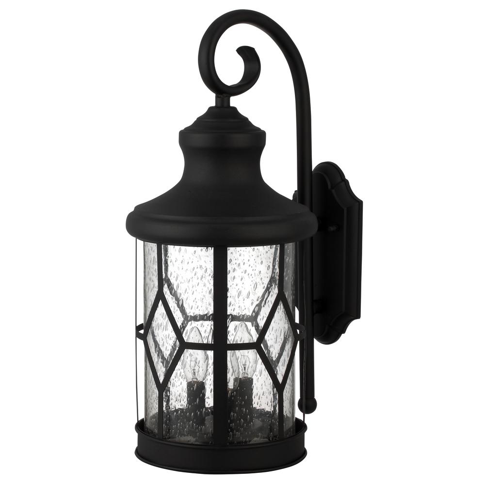 Canarm Atlanta 3 Light Outdoor Black Wall Lantern Sconce