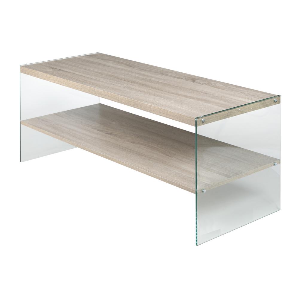 Glass Coffee Table Oak Tables Accent The Escher Skye Coffee Table Clear Glass And Wood Light Oak