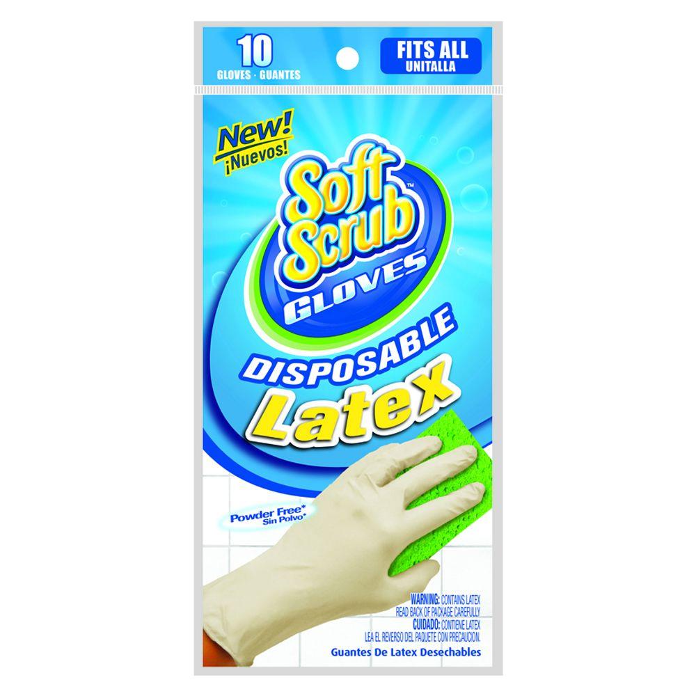 Soft Scrub Disposable Latex Cleaning Gloves (10Count)1131026 The