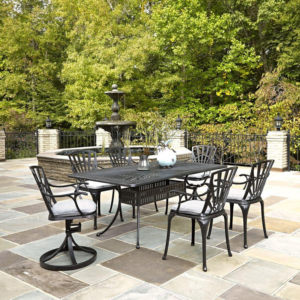 Homestyles Largo 7 Piece Outdoor Patio Dining Set With Gray