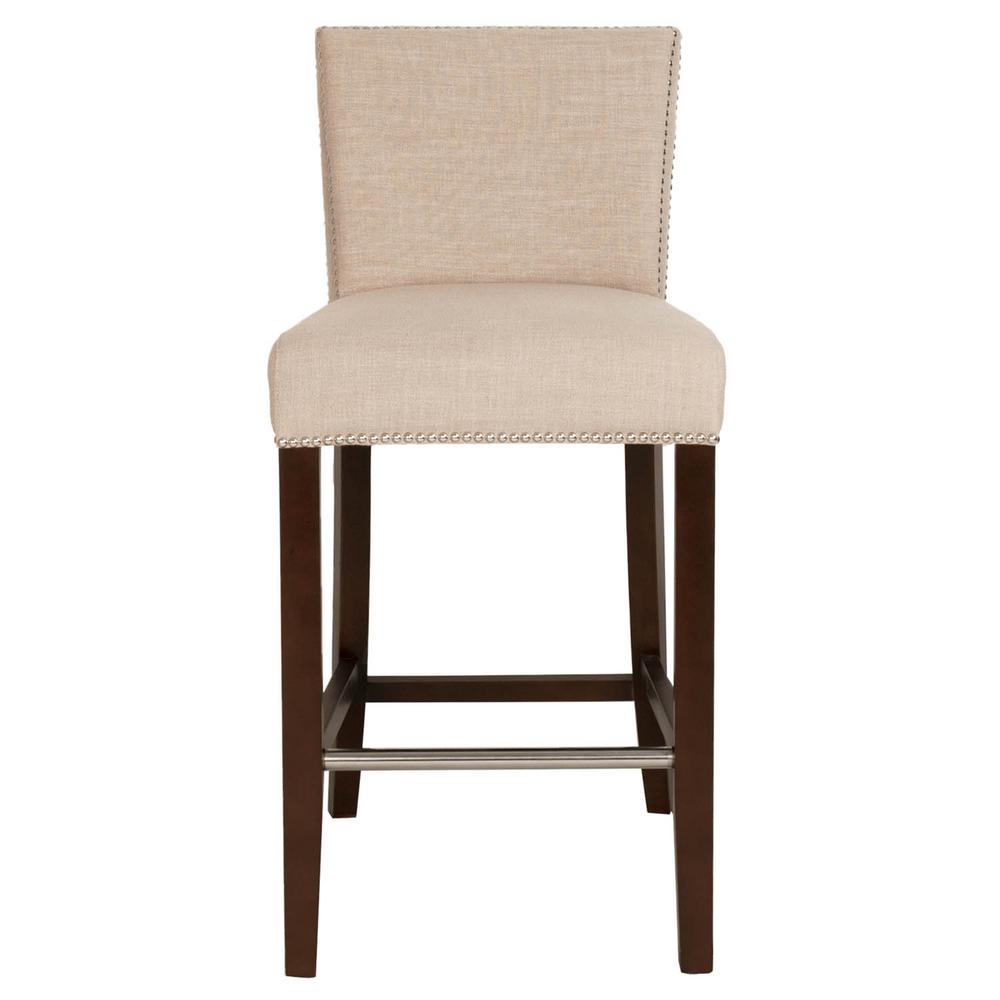 Orient Express Furniture Soho 30 In Almond Fabric Espresso Bar Almond Fabric Espresso Bar Stool 7118bs Alm Psl The Home Depot