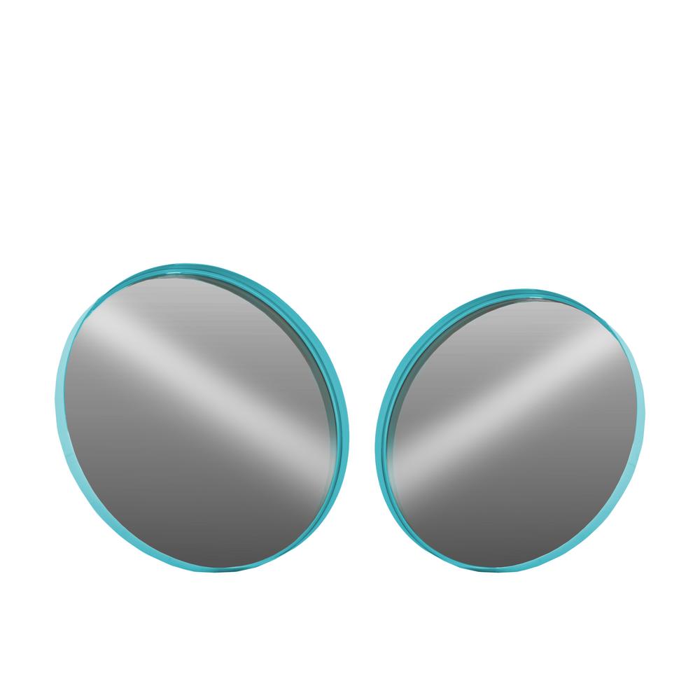 Urban Trends Collection Round Blue Coated Wall Mirror Set Of 2 Urban Trends Collection Round Blue Coated Wall Mirror Set Of 2