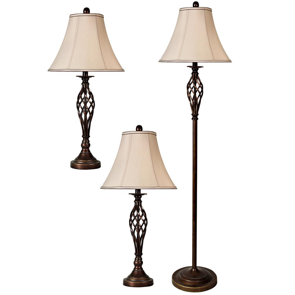 style craft floor lamp with 3 lights