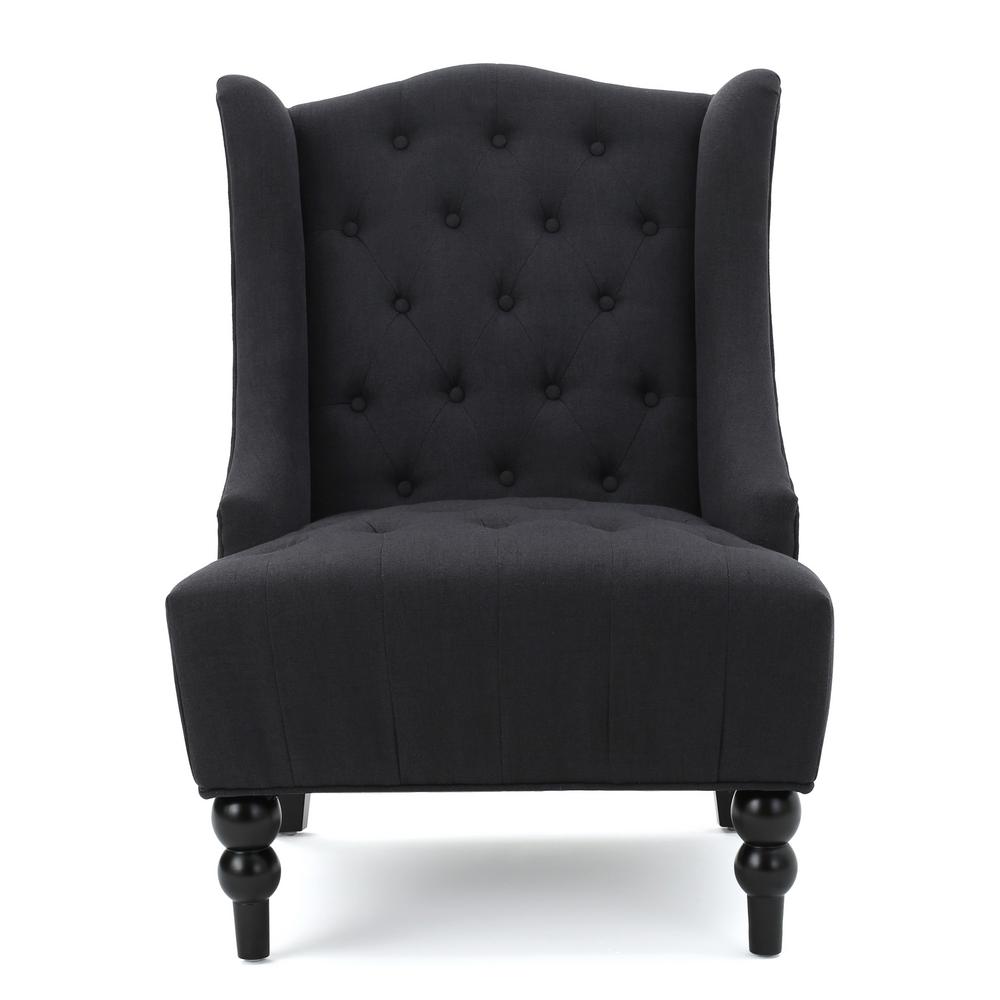 Le House Toddman Dark Charcoal Fabric High Back Accent Chair Le House Toddman Dark Charcoal Fabric High Back Accent Chair