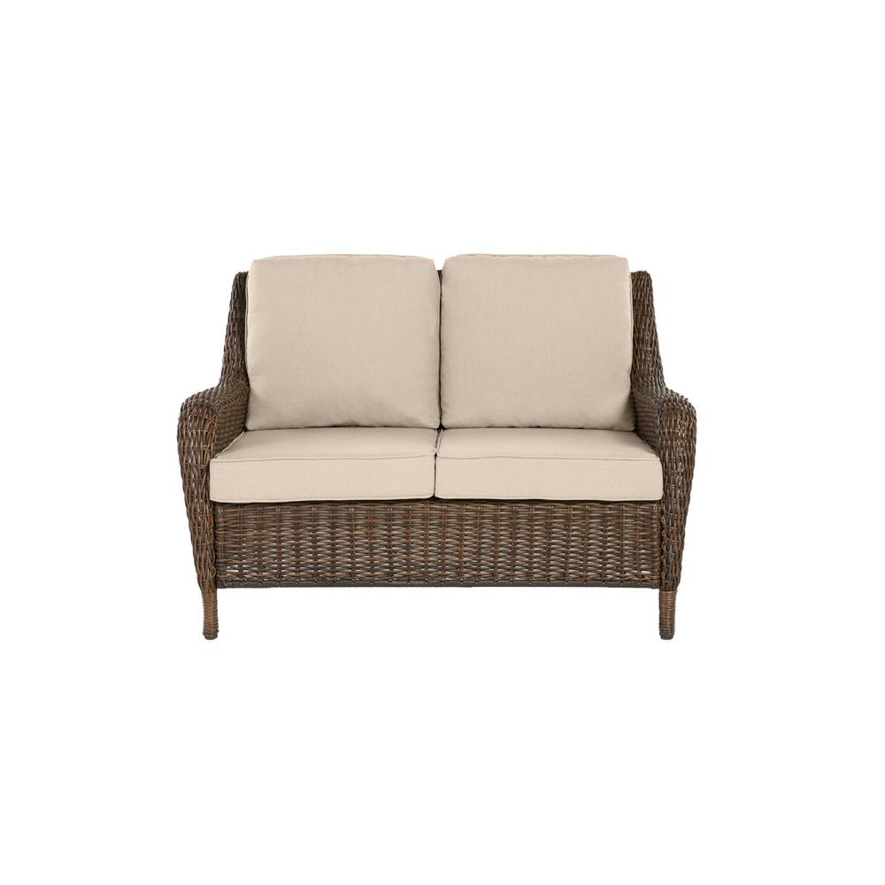 heatherstone wicker patio loveseat