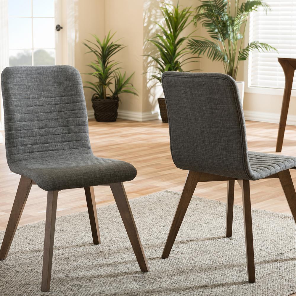 Baxton Studio Sugar Gray Fabric Upholstered Dining Chairs